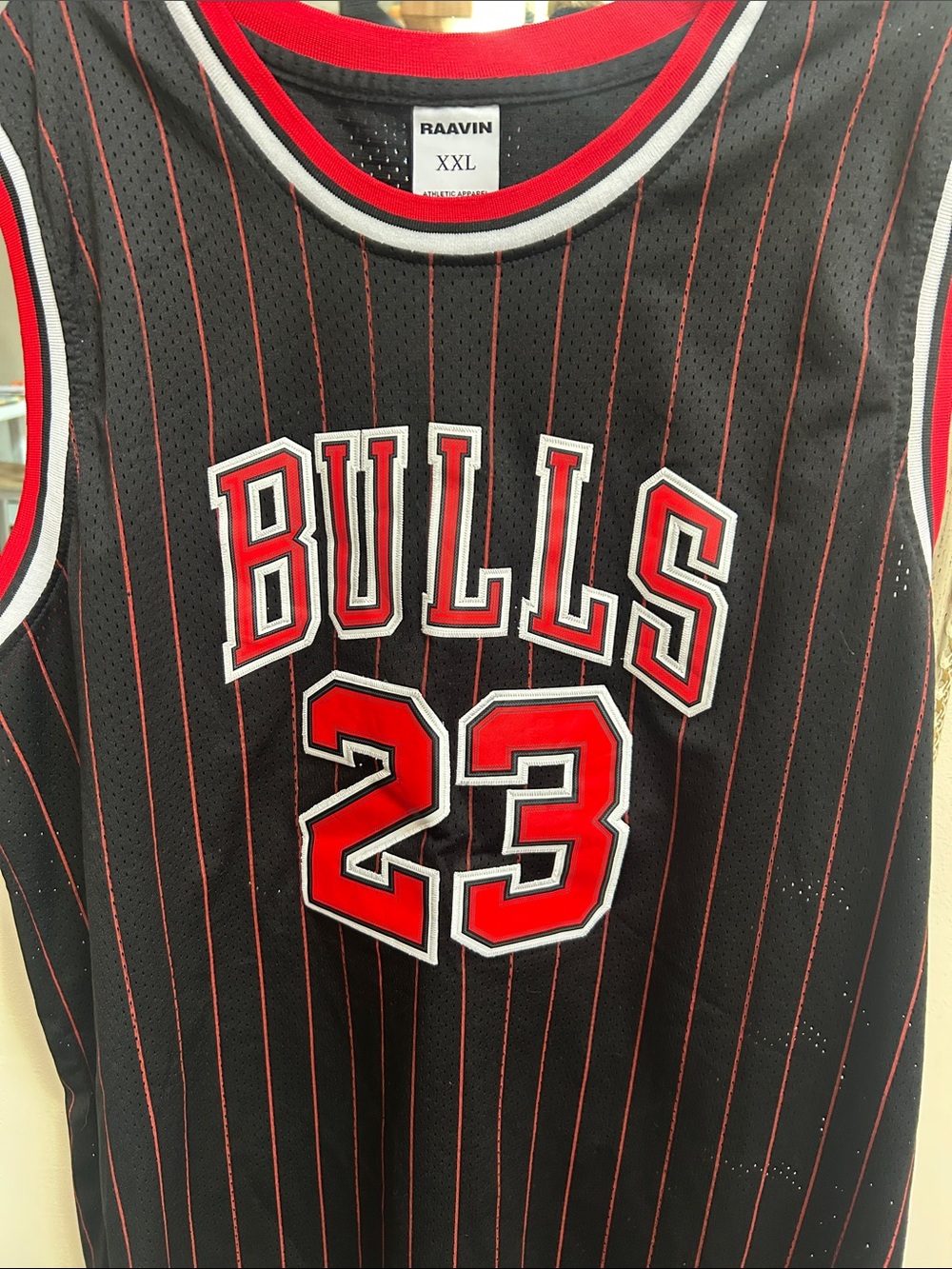 Bulls #23 Basketball Jersey in Black and Red - Classic Sleeveless Fit - Picture 2 of 3